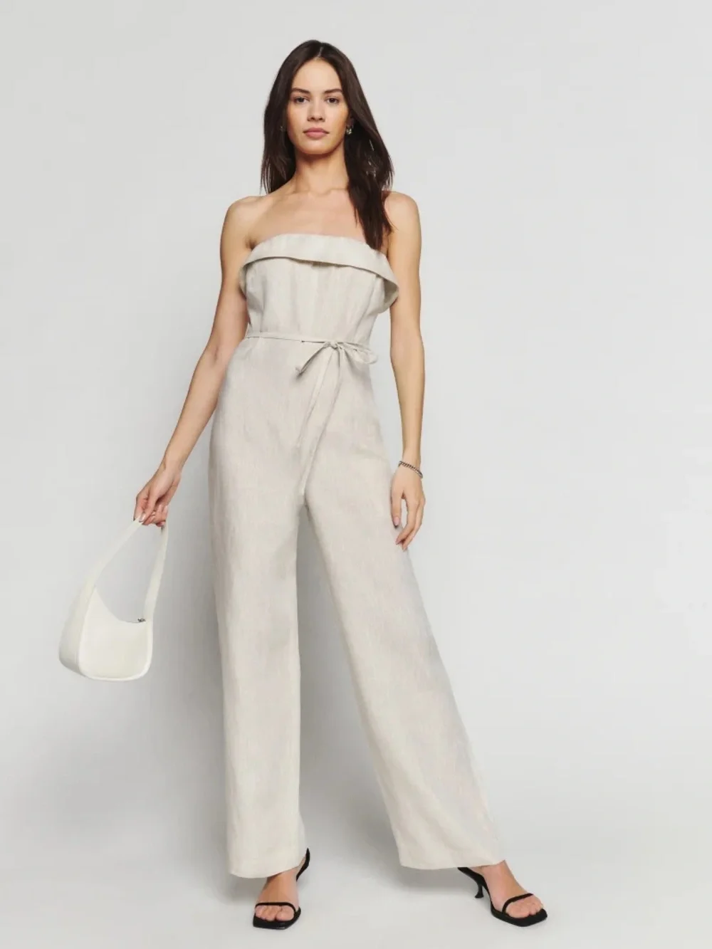 REFORMATION • Taylor linen jumpsuit - Strapless Wide-Leg Jumpsuit - size 6